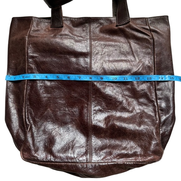 Ellington Dark Brown Leather Tote Bag Boho Distressed - Picture 11 of 14